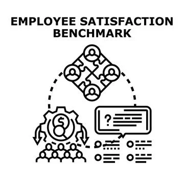 Employee satisfaction benchmark concept with teamwork puzzles Stock Illustration