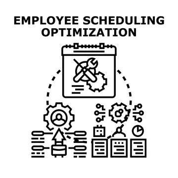 Employee scheduling optimization planning for efficient workforce management Illustration
