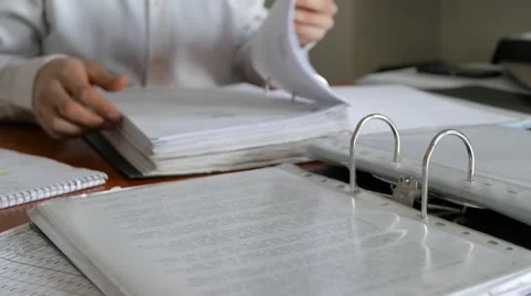 Employee search practice in binders Stock Footage 61504891