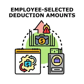 Employee selecting deduction amounts for benefits program 库存插图