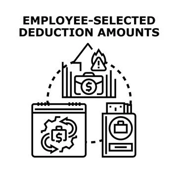 Employee selecting deduction amounts for benefits program Stock Illustration