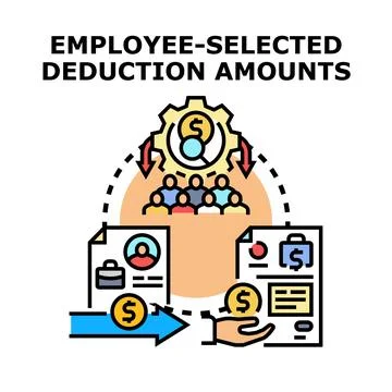 Employee selecting deduction amounts for financial benefits 库存插图