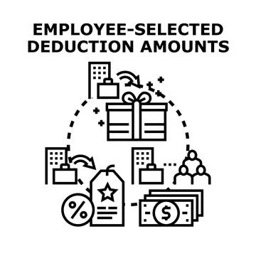 Employee selecting deduction amounts for workplace benefits Stock Illustration