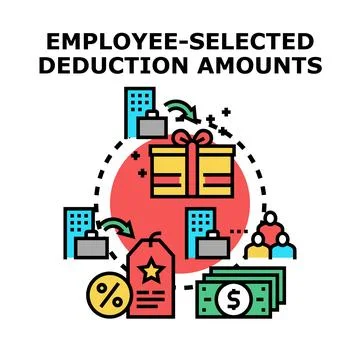 Employee selecting deduction amounts for workplace benefits Stock Illustration