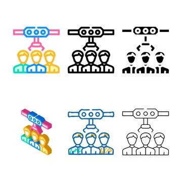 Employee selection color icon vector styleset 스톡 일러스트