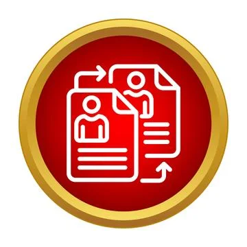 Employee selection process with resume and candidate icons Stock Illustration