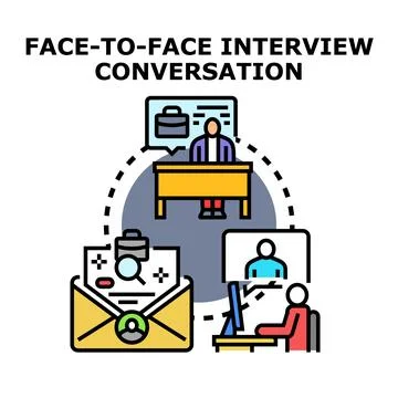 Employee selection process using online interview and application Stock Illustration