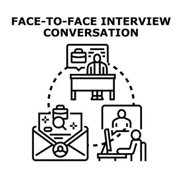 Employee selection process using online interview and application Stock Illustration