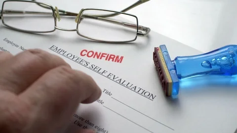 Employee self evaluation confirm Stock Footage 99711994