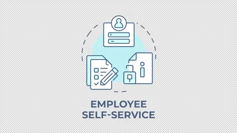 Employee self service blue concept icon animation Stock Footage 337936028