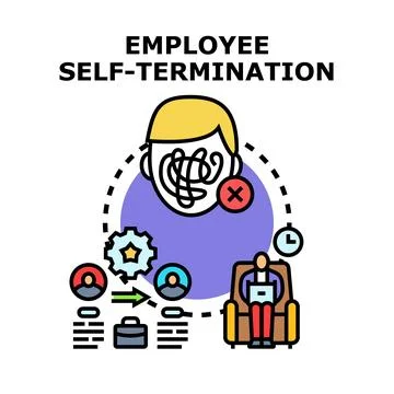 Employee self termination process with career change concept Stock Illustration