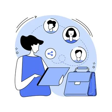 Employee sharing abstract concept vector illustration. Illustrazione stock