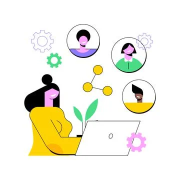 Employee sharing abstract concept vector illustration. Illustrazione stock