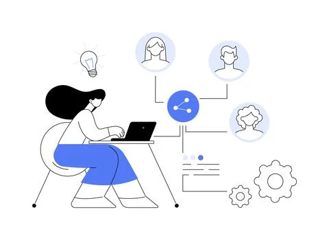 Employee sharing abstract concept vector illustration. Stockillustratie