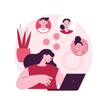 Employee sharing abstract concept vector illustration. 스톡 일러스트