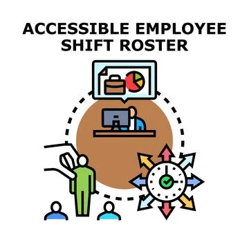 Employee shift roster managing workforce allocation planning Stock Illustration