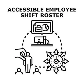 Employee shift roster managing workforce allocation planning Stock Illustration