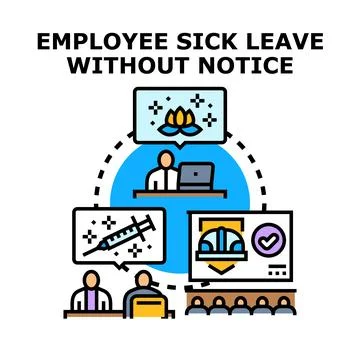 Employee sick leave, concept without prior notification Stock Illustration