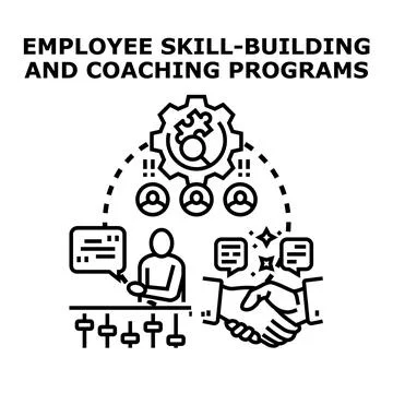 Employee skill building and coaching programs concept Stock Illustration