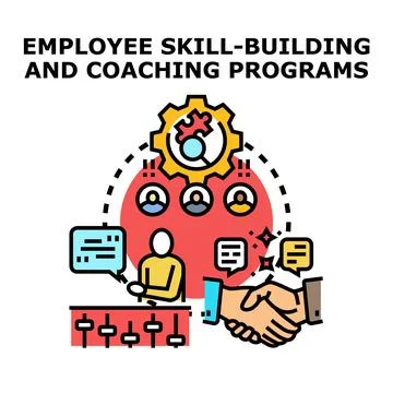 Employee skill building and coaching programs concept Stock Illustration