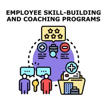 Employee skill building and coaching programs strategy development 스톡 일러스트