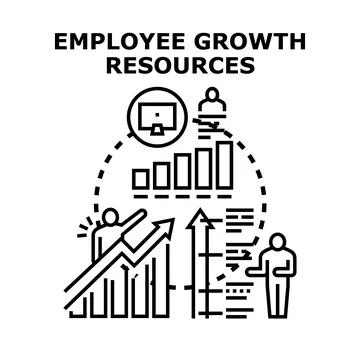 Employee skill development growth resources concept Stock Illustration