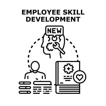 Employee skill development improving professional growth and learning Stock Illustration