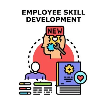 Employee skill development improving professional growth and learning Stock Illustration