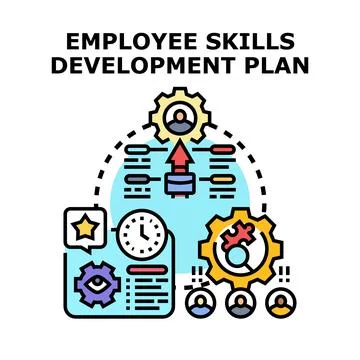 Employee skills development plan for career growth Stock Illustration