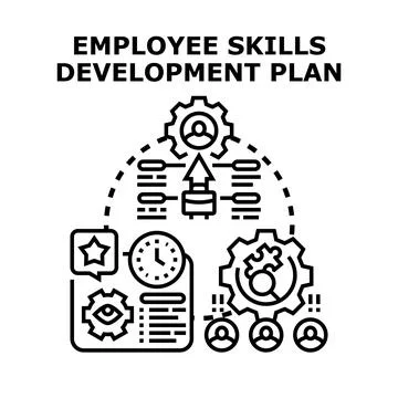 Employee skills development plan for career growth Stock Illustration