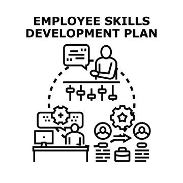 Employee skills development plan optimizing professional growth Stock Illustration
