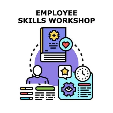 Employee skills workshop concept developing training for professions 스톡 일러스트