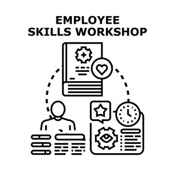Employee skills workshop concept developing training for professions 스톡 일러스트