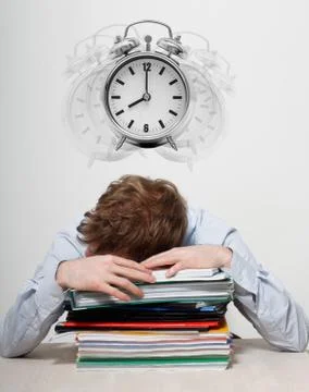 Employee sleeping Stock Illustration