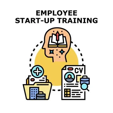 Employee start up training with career development education Stock Illustration