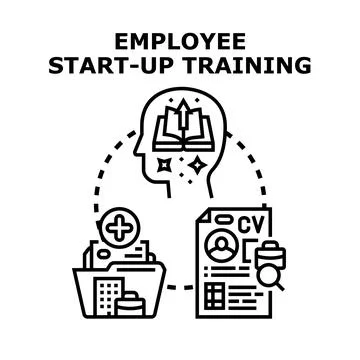 Employee start up training with career development education Stock Illustration