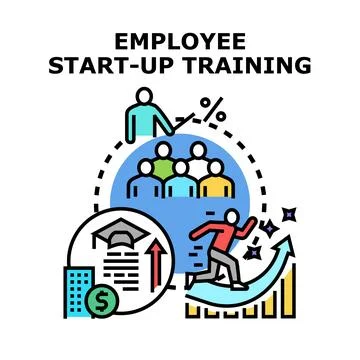 Employee startup training concept developing business skills Stock Illustration