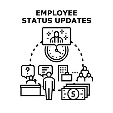 Employee status updates vector concept illustration icon Stock Illustration