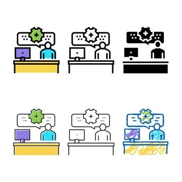 Employee styles working process color icon vector Illustrazione stock