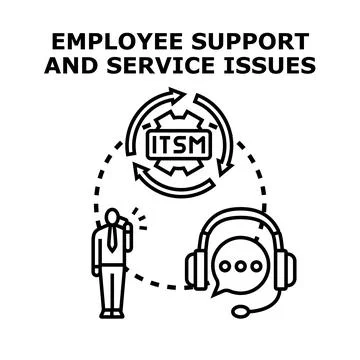 Employee support and service issues management process Stock Illustration