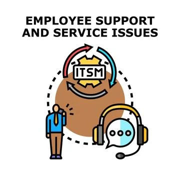 Employee support and service issues management process Stock Illustration