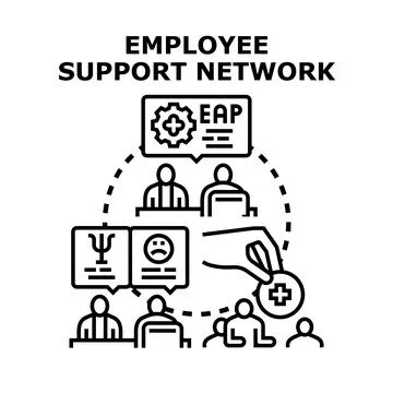 Employee support network offering assistance for well being Stock Illustration