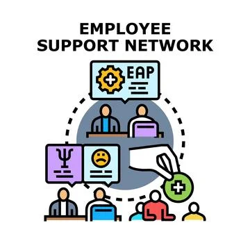 Employee support network offering assistance for well being Stock Illustration
