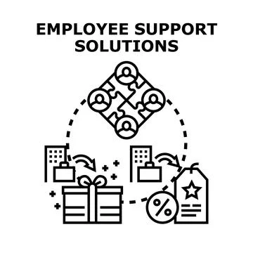 Employee support solutions providing corporate benefits program concept イラスト素材