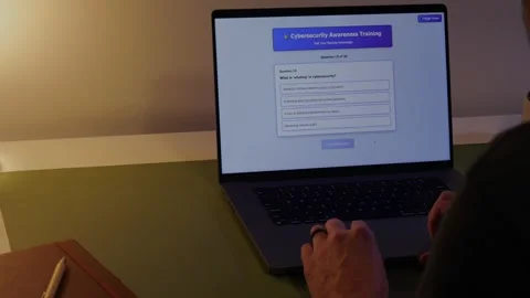 Employee Taking Cyber Security Awareness Training Stock Footage 321380358