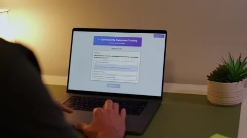 Employee Taking Cyber Security Awareness Training Stock Footage 321380387