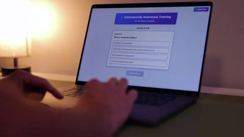 Employee Taking Cyber Security Awareness Training Stock Footage 321380408