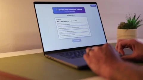Employee Taking Cyber Security Awareness Training Stock Footage 321380423