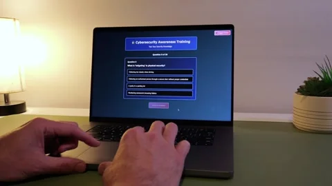 Employee Taking Cyber Security Awareness Training Stock Footage 321380424