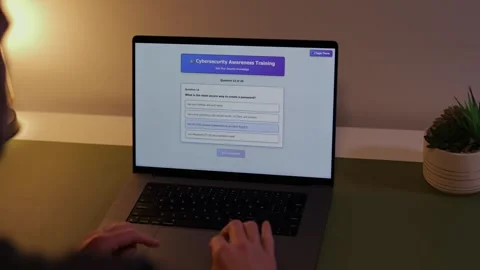 Employee Taking Cyber Security Awareness Training Stock Footage 321380427